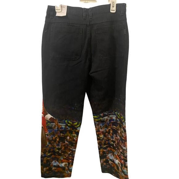 Air Jordan Shot Challenge Print Black Denim Straight Leg Jeans 30x28 - Picture 6 of 11